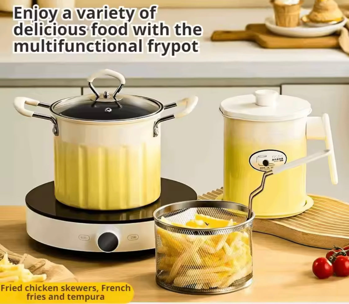 3L Stainless Steel Deep Frying Pot, Multifunctional Household Deep Frying Pan, Non Stick Mini Small Oil Frying Pot 3L Stainless Steel Deep Frying Pot, Multifunctional Household Deep Frying Pan, Non Stick Mini Small Oil Frying Pot